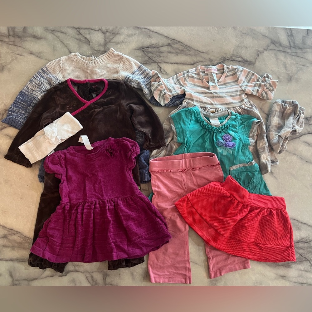 multi brand carters Baby Girl Clothing Bundle 12m
